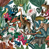 FABRIC BY THE METRE ~ Jungle Wild White