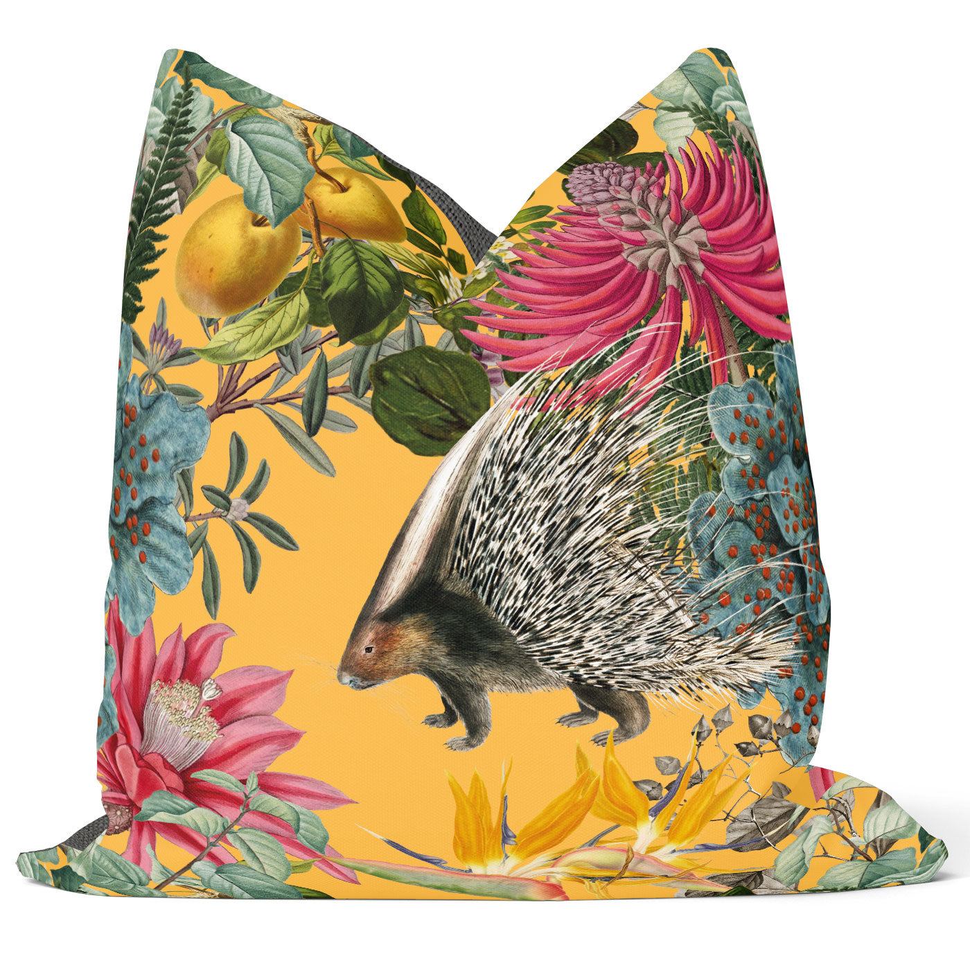 PORCUPINE PARADISE (Yellow colourway) scatter cover