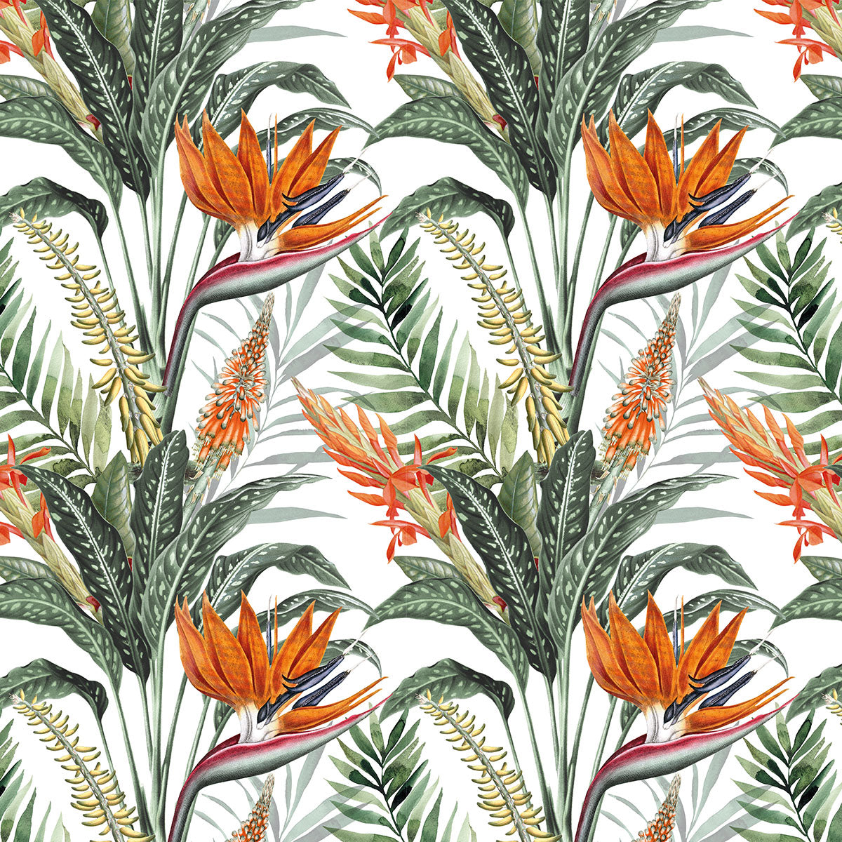 FABRIC BY THE METRE ~ Paradise Found White