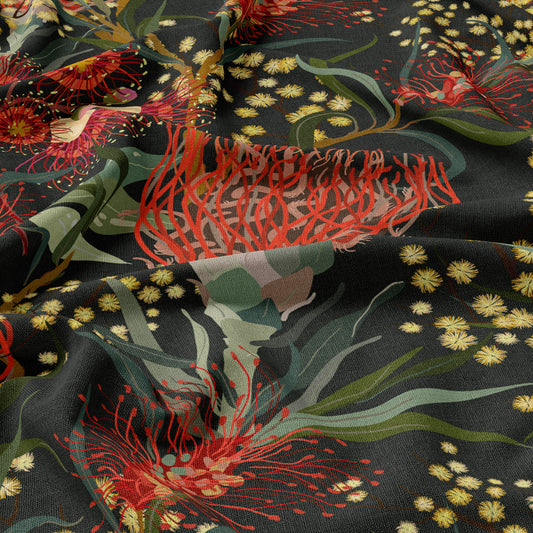 FABRIC BY THE METRE ~ FireFly Black