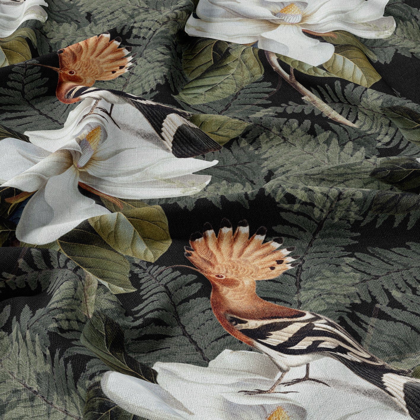 FABRIC BY THE METRE ~ Hoopoe Black