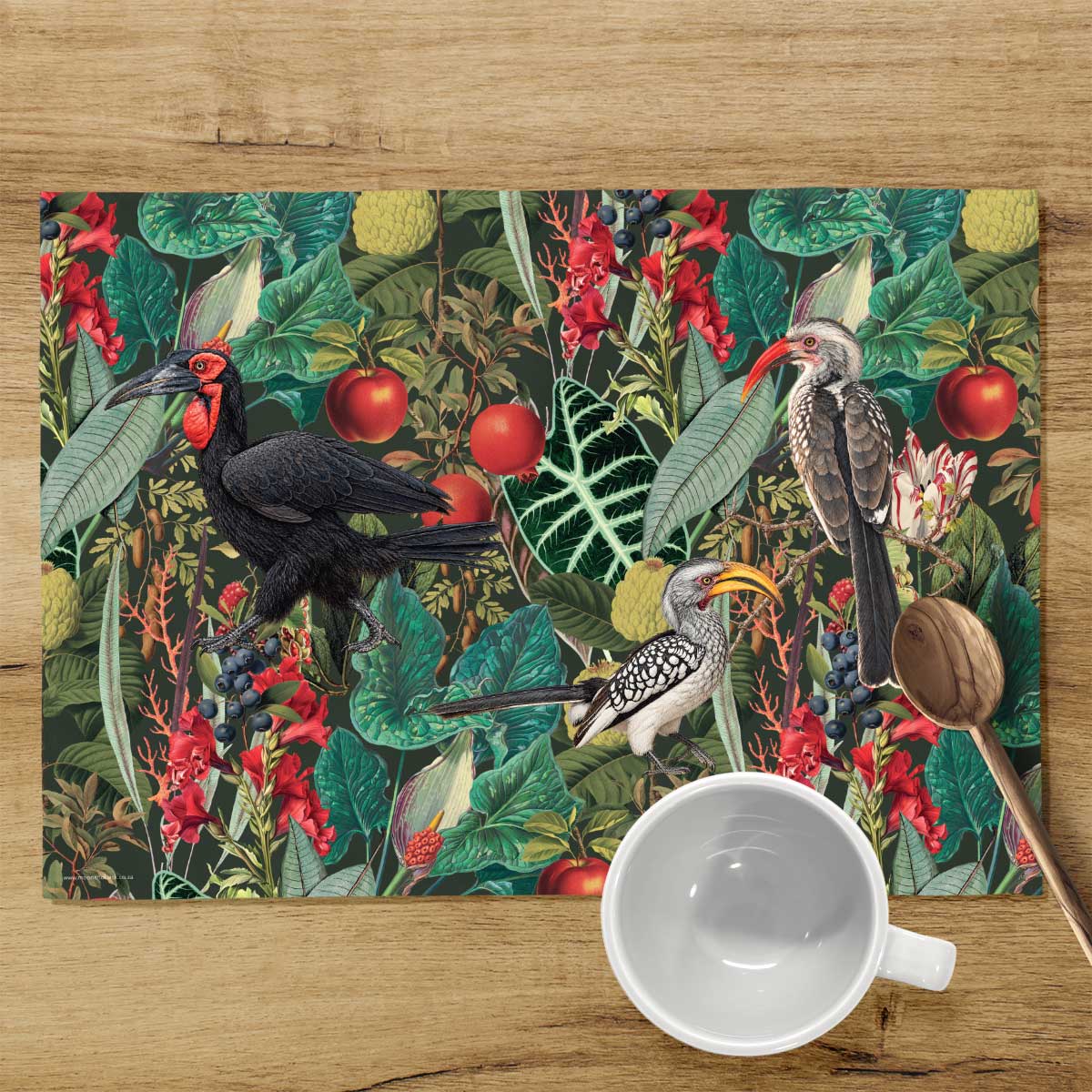 PRE-ORDER - REUSABLE PLACEMATS [4] ~ Hornbills