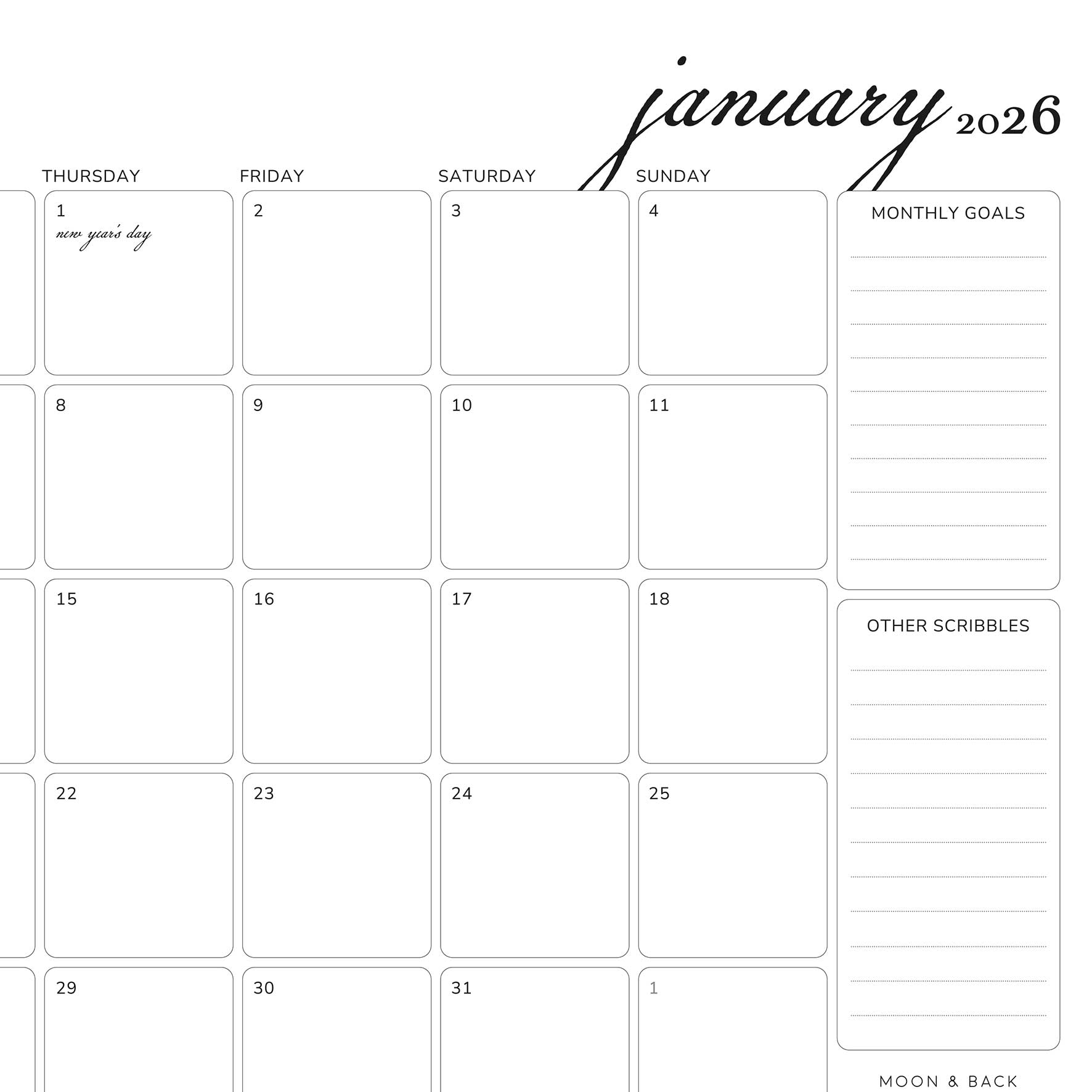 2026 A3 DESK Calendar (unmagnetised)