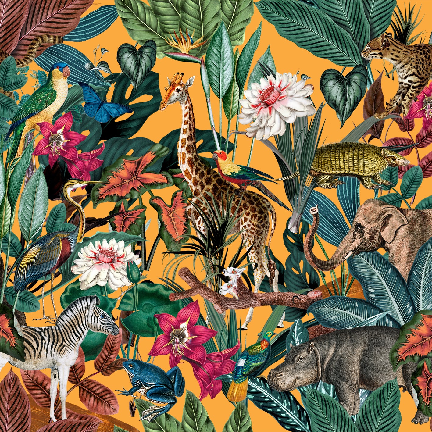 FABRIC BY THE METRE ~ Jungle Wild Sunshine