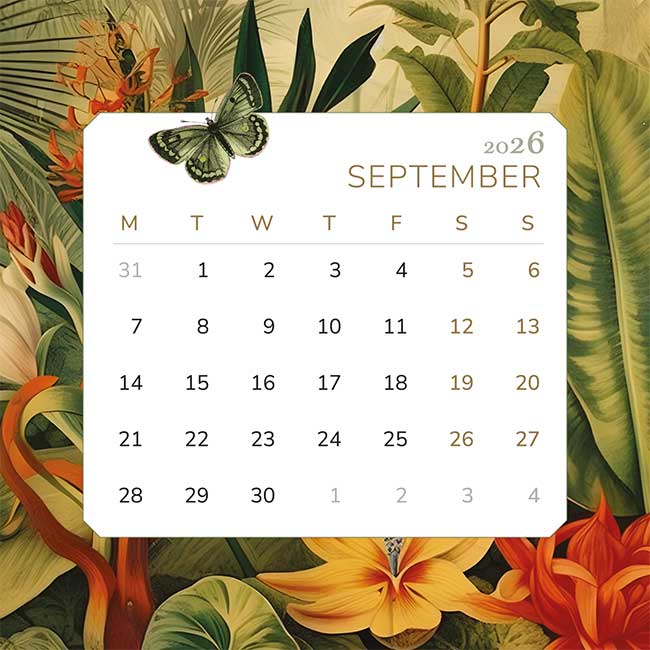 Mini Desk Calendar 2026