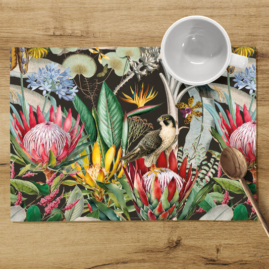 REUSABLE PLACEMATS [4] ~ Protea & the Falcon