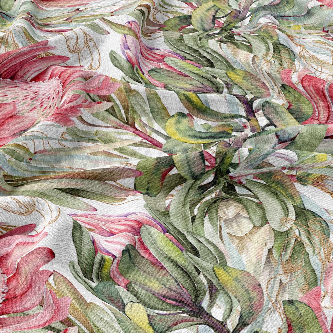 FABRIC BY THE METRE ~ Protea White