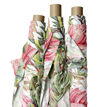 FABRIC BY THE METRE ~ Protea White