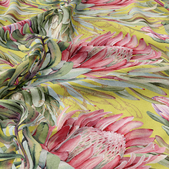 FABRIC BY THE METRE ~ Protea Lime
