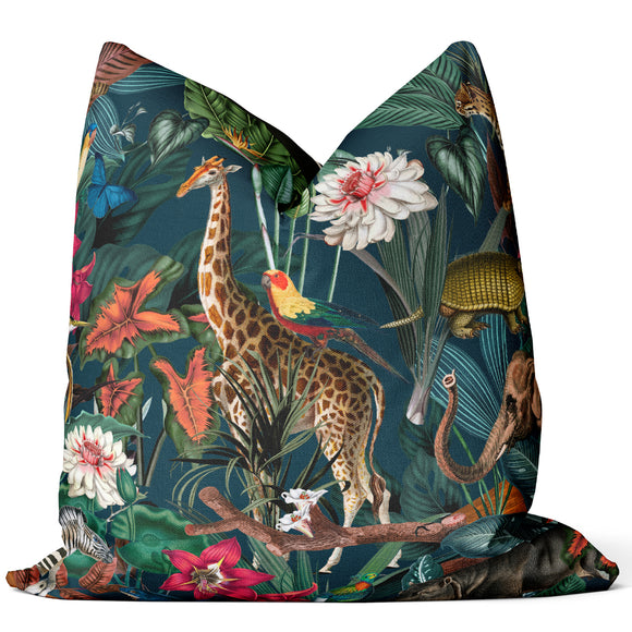 JUNGLE WILD INKY Scatter Cover in Cotton