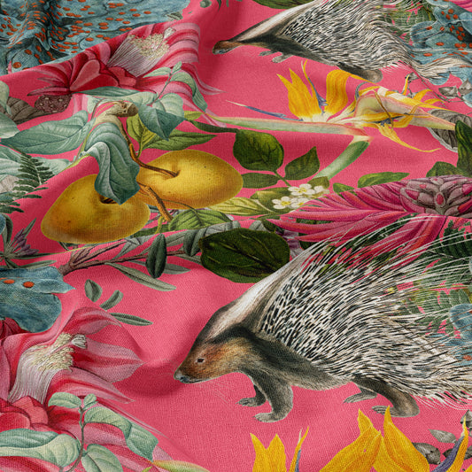 FABRIC BY THE METRE ~ Porcupine Paradise in Pink