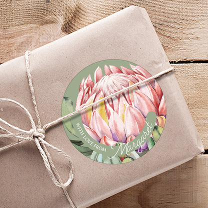 Proteas in Sage Gifting Stickers