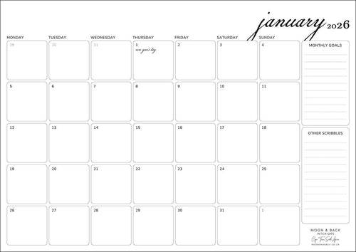 2026 A3 DESK Calendar (unmagnetised)