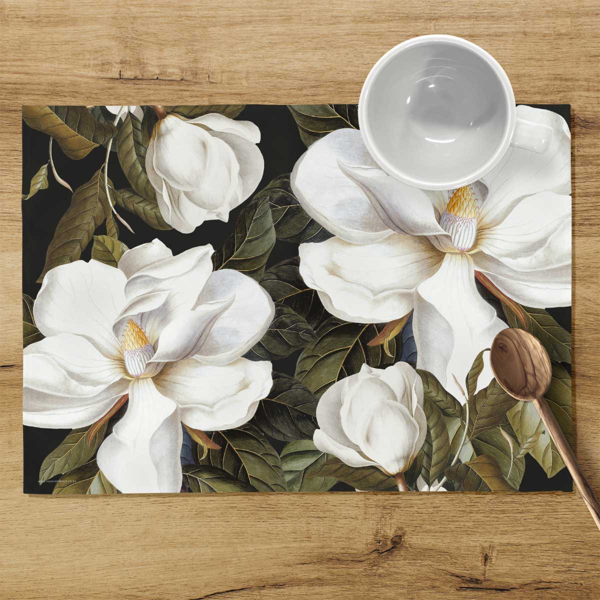 REUSABLE PLACEMATS [4] ~ Magnolia Black