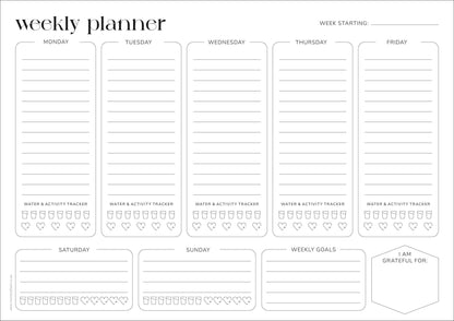 A4 Weekly Planner