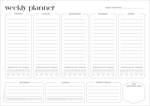 A4 WEEKLY Planner