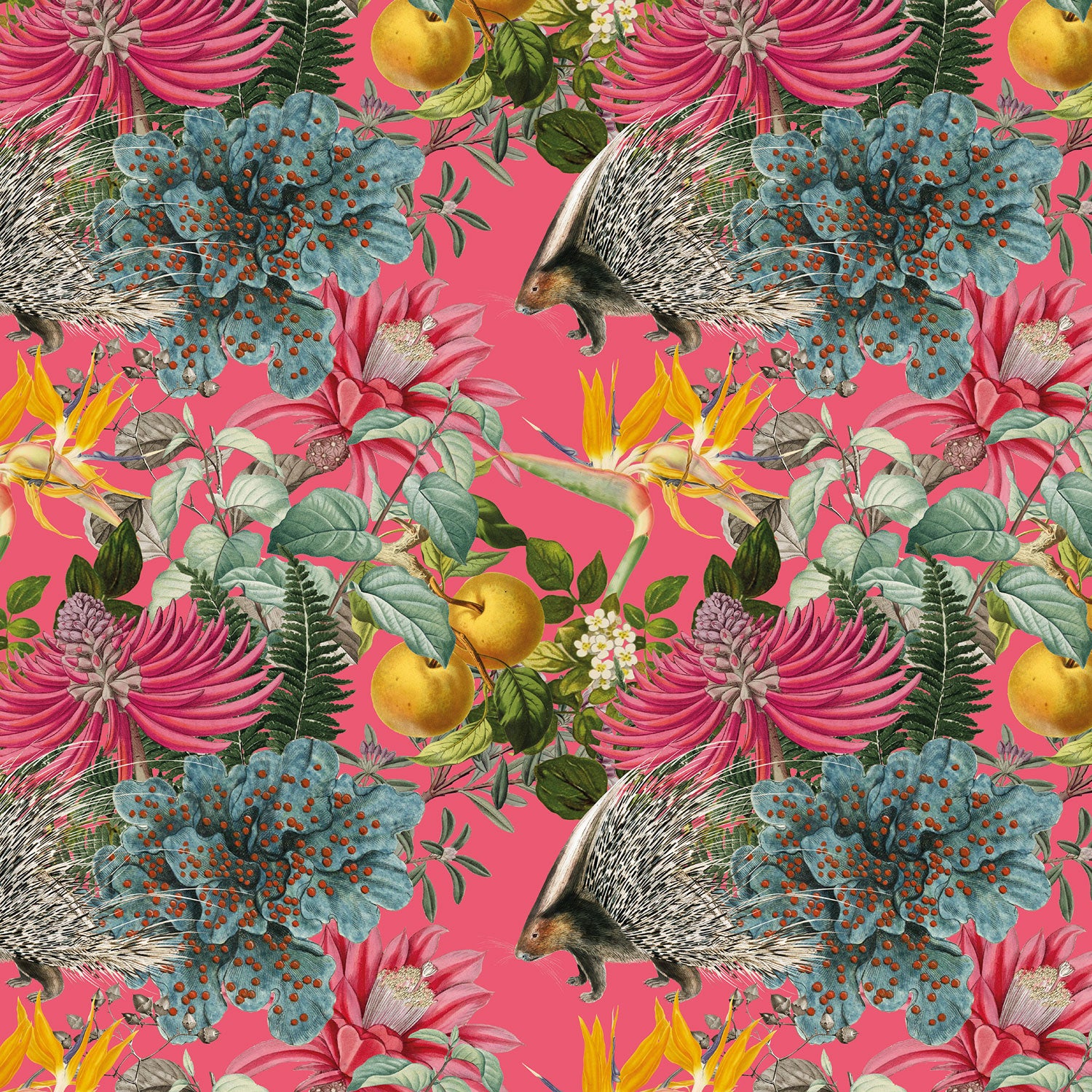 FABRIC BY THE METRE ~ Porcupine Paradise in Pink