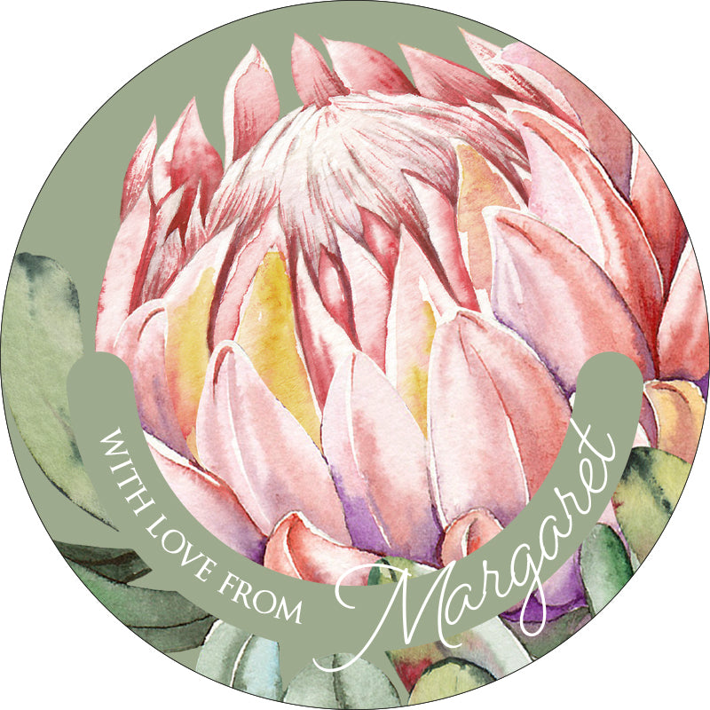 Proteas in Sage Gifting Stickers