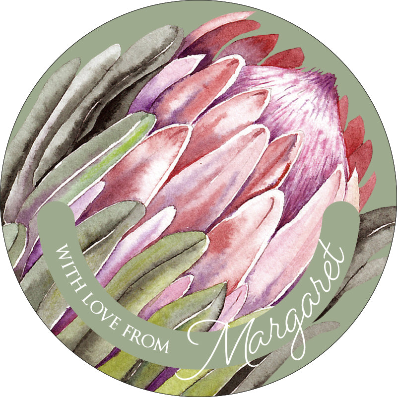 Proteas in Sage Gifting Stickers