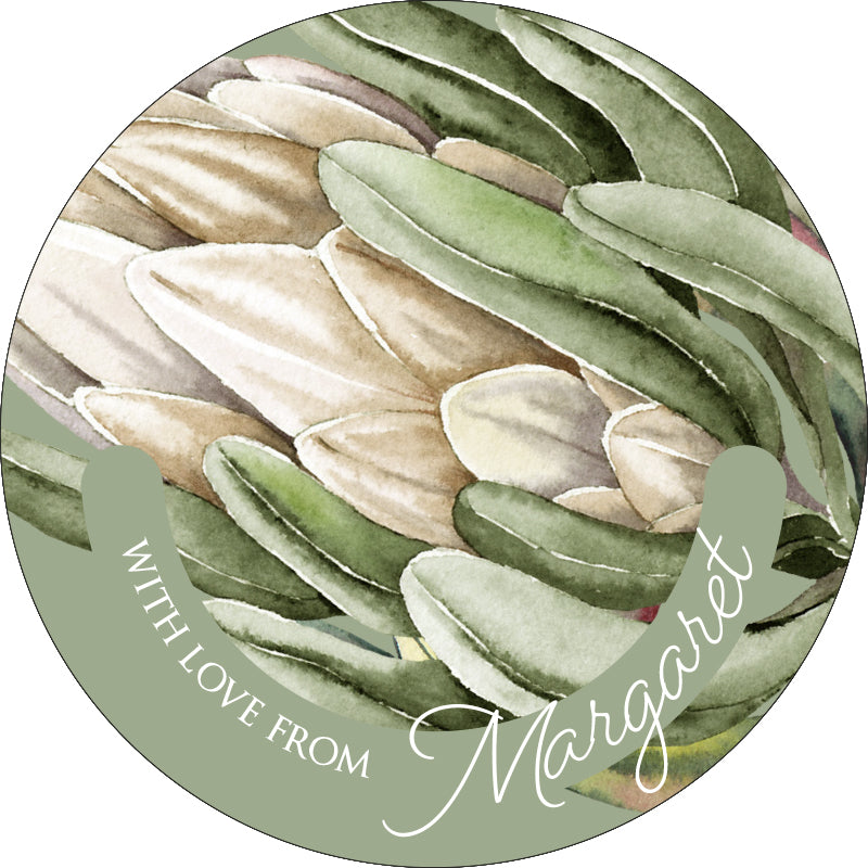 Proteas in Sage Gifting Stickers