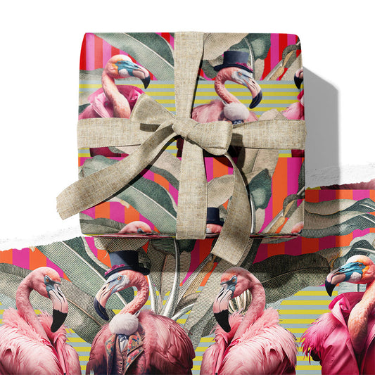 WRAPPING PAPER ~ Flamingo Fantasy [5 sheets]