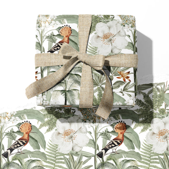 WRAPPING PAPER ~ Hoopoe White [5 sheets]
