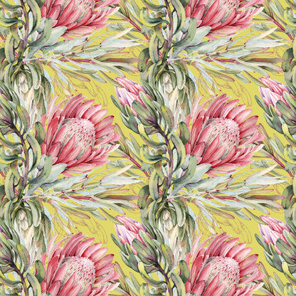 WRAPPING PAPER ~ King Protea Lime [5 sheets]