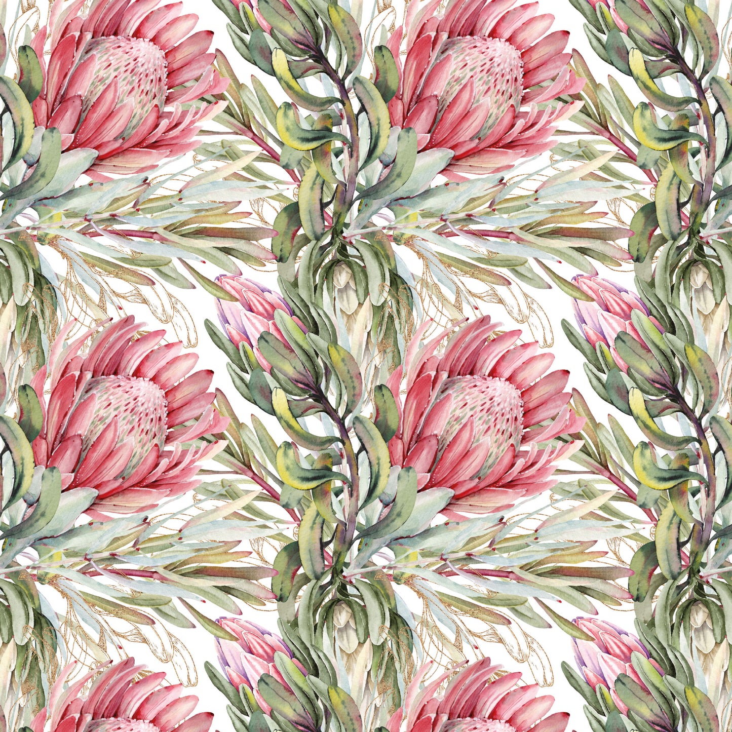 WRAPPING PAPER ~ King Protea White [5 sheets]