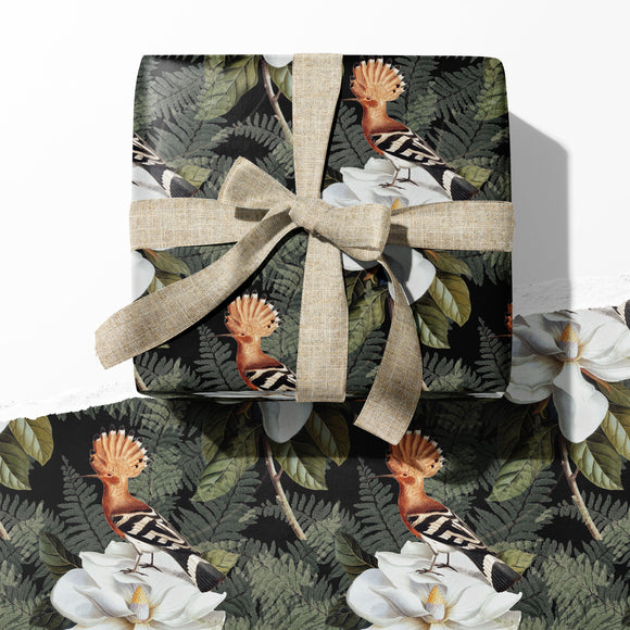 WRAPPING PAPER ~ Hoopoe Black [5 sheets]